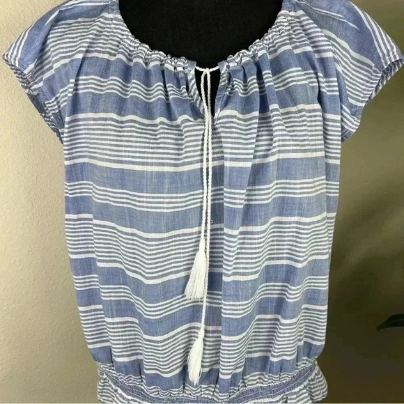 Tommy Hilfiger Cap Sleeve Blue White Sleeveless Top size XL - Picture 2 of 11
